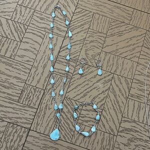 Elegant Silver and Blue Jewelry Set